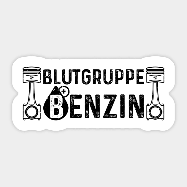 Blutgruppe Benzin Sticker by Designs By Jnk5